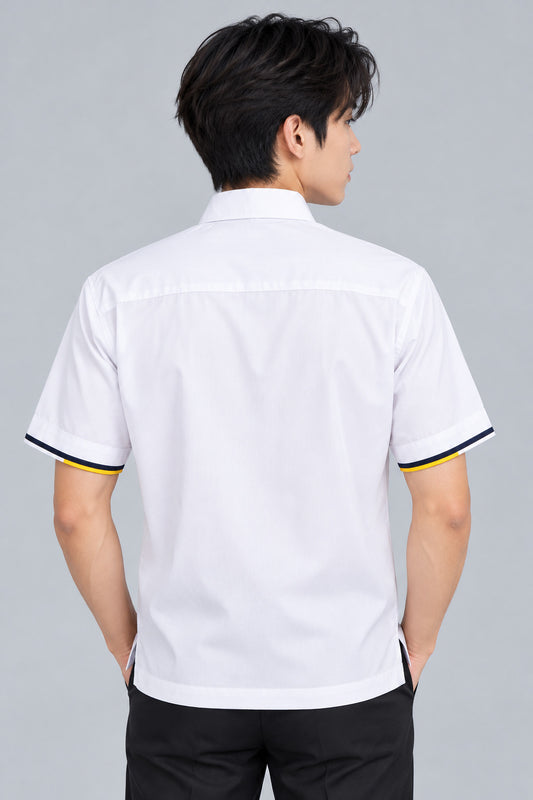 White Short Sleeve Corporate Shirt Bank Kuningan