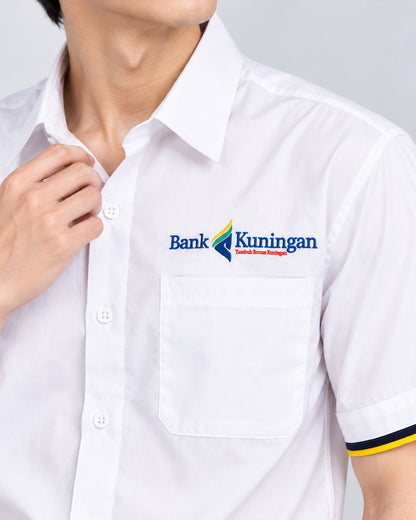 White Short Sleeve Corporate Shirt Bank Kuningan