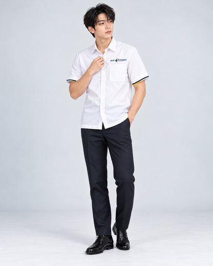 White Short Sleeve Corporate Shirt Bank Kuningan