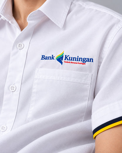 White Short Sleeve Corporate Shirt Bank Kuningan